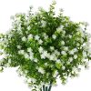6PCS Artificial Eucalyptus Plants,Fake Boxwood Shrubs UV Resistant No Fade Faux Plastic Greenery for Wedding Bridal Bouquet Indoor Outdoor Home Garden Kitchen Office Table Vase(Milk Green)