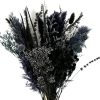Natural Dried Pampas Grass Bouquet, 17" Black and Dark Grey Dried Flower Bouquet, Mixed with Thistle, Bohemian Style Home Dried Flower Decoration, DIY Assembly