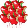 8 Pcs Red Apple Foil Balloons for Back to School | First Birthday | Apple Theme Classroom Decoration | Fruit Party | Christmas/Snow White Party Supplies