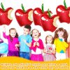 8 Pcs Red Apple Foil Balloons for Back to School | First Birthday | Apple Theme Classroom Decoration | Fruit Party | Christmas/Snow White Party Supplies