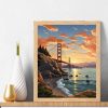 CT51358CT_2 Natuyalo Paint by Numbers for Adults Beginner, Golden Gate Bridge Acrylic Easy Paint by Numbers Kits San Francisco Landscape Craft Kits for Adults Suitable for Wall Decoration Flameless 16x20 Inch