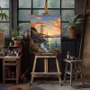 CT51358CT_4 Natuyalo Paint by Numbers for Adults Beginner, Golden Gate Bridge Acrylic Easy Paint by Numbers Kits San Francisco Landscape Craft Kits for Adults Suitable for Wall Decoration Flameless 16x20 Inch