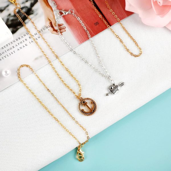 SANNIX 20 Feet Necklace Chains 1.8mm Jewelry Making Chains for Necklace | Earring Bracelet Jewelry Making Supplies, Metal Chain Necklace with Lobster Clasps and Jump Rings DIY Craft, Silver & Gold