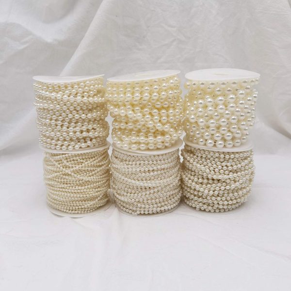 CT8AS27CT_3 INSPIRELLE 10MM Ivory Crafts Faux Pearl Beads Garland Roll Strand 6M | for Wedding Party Christmas Tree Decoration