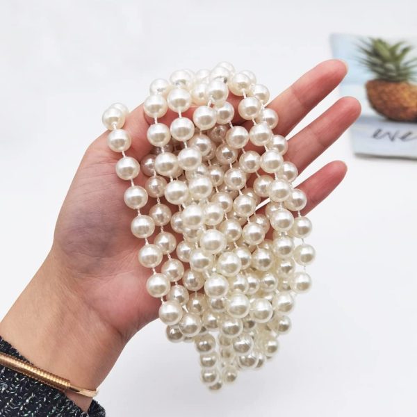 CT8AS27CT_4 INSPIRELLE 10MM Ivory Crafts Faux Pearl Beads Garland Roll Strand 6M | for Wedding Party Christmas Tree Decoration