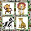 Large Animals Foil Balloons for Jungle Safari Birthday Party Decorations | Big Lion Zebra Elephant Monkey Leopard Balloons for Kids Boys Young Wild One Two Three Zoo Baby Shower Party Decor Supplies