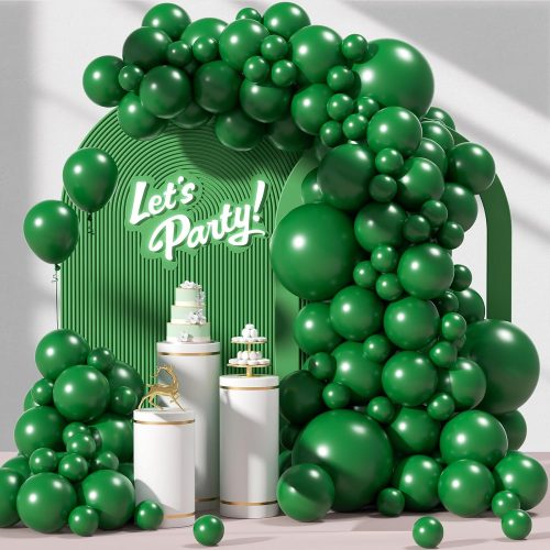 Awenztech 122pcs Dark Green Latex Balloons in 18 12 10 5 inches | Tropical, Birthday Party Decorations
