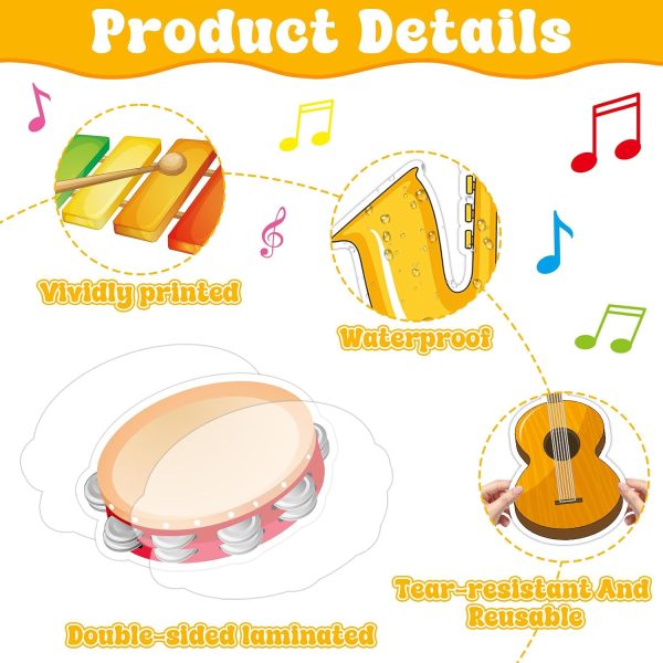 Music Themed Bulletin Board Decorations Musical Notes Classroom Bulletin Board Colorful Music Paper Cutouts for Kids Students Classroom School Chalkboard Nursery Wall Back to School Supplies