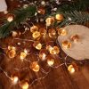 3D Twinkle Acorn Fall Decorations Harvest String Lights 10ft Copper Wire 30 LEDs Battery Powered with Timer Remote Control for Wedding Bedroom Fireplace Mantel Ice Age Ornaments Home Decor