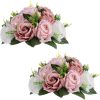 CTBD25CT_1 Sziqiqi Artificial Flower Centrepieces, Kissing Ball, Dusty Pink, 2Pcs | 10in Rose Silk Floral, Fake Flower for Wedding Table Arrangement, For Ceremony, Party Decor, Birthday Decoration