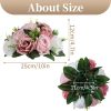 CTBD25CT_4 Sziqiqi Artificial Flower Centrepieces, Kissing Ball, Dusty Pink, 2Pcs | 10in Rose Silk Floral, Fake Flower for Wedding Table Arrangement, For Ceremony, Party Decor, Birthday Decoration