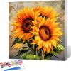 CTBN104CT_1 Fountor Framed Paint by Numbers Kit for Adults Beginner & Kids Ages 8-12, Sunflower Paint by Number with Frame, Easy Acrylic Watercolor Sunflower Painting by Numbers Kit on Canvas 10x10 inch