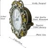 Silent Mini Vintage Analog Table Clock with Hand-Painted Metal Body and Battery Operated Non-Ticking Core for Shelf, Bedroom, Bedside, Desk, Gift Clock