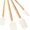 Silicone Spatula Set, Food Grade Rubber Spatula-4 Piece Nonstick Rubber Spatulas, Spoonula, Jar Scraper for Cooking, Baking, Mixing, Frosting - Heat Resistant Up to 600°F (4 Pcs Spatula Off-White)