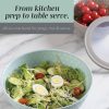 COOK WITH COLOR Mixing Bowls with Lids - 12 Piece Plastic Nesting Bowls Set includes 6 Prep Bowls and 6 Lids, Microwave Safe Mixing Bowl Set, Mint Embossed