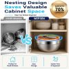 WEPSEN Mixing Bowls with Lid Set, 25PCS Kitchen Utensils Metal Bowl Stainless Steel Nesting Bowls, Measuring Cups and Spoons, Egg Whisk for Baking Prepping Cooking Serving Supplies