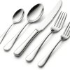 CTD-GR-1340GK_1 SIAKA 10-Piece Silverware Set, Stainless Steel Flatware Set Service for 2, Food Grade Cutlery Utensil Set for Home Restaurant, Include Knife Forks Spoons Set, Mirror Polished Dishwasher Safe
