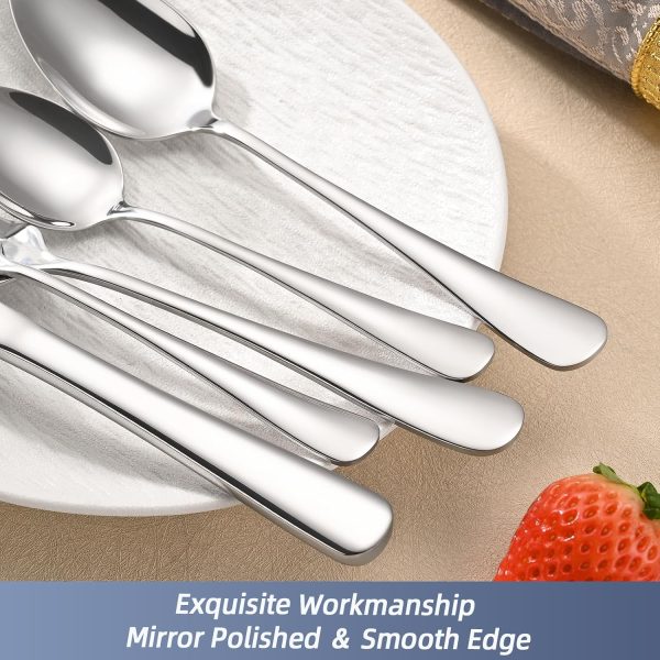 SIAKA 10-Piece Silverware Set, Stainless Steel Flatware Set Service for 2, Food Grade Cutlery Utensil Set for Home Restaurant, Include Knife Forks Spoons Set, Mirror Polished Dishwasher Safe