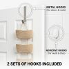 Hanging Basket, Over Door Organizer, 3 -Tier Wall Basket with Hooks | No Drill Adjustable Height Cotton Wall Organizer Boho Basket for Nursery Bathroom Living Room Bedroom Kitchen Small Apartment