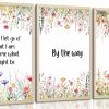 3pcs Framed Wildflowers Canvas Wall Art Inspirational Floral Painting Quotes Picture Canvas Prints Poster for Living Room Bedroom Office Home Gallery Wall Decor 12X16 Inch Ready to Hang