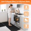 TranquilRelax 2-Piece Kitchen Mats, Cushioned Non-Slip Floor Mats, Black | Kitchen mats for floor, water-resistant anti fatigue mats for kitchen floor,laundry & entryway, 17.3 x 30 and 17.3 x 47 in
