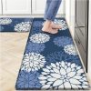 CTD-GR-2149GK_1 Kitchen Mats 2 Piece Set, Anti Fatigue Non Slip Cushioned Floor Rugs, Blue | Water-Absorbent Pads, Washable Standing Mat for Kitchen, Laundry, Office, Apartment, Home Decor 17.3"×47"+17.3"×30"