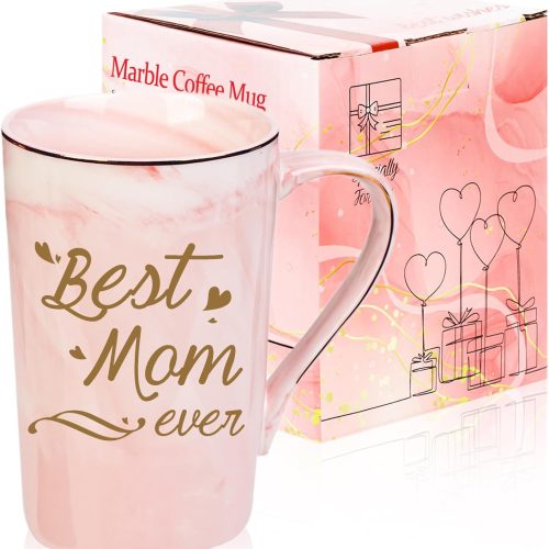 CTD-GR-2188GK_1 Best Mom Ever Mug, Birthday Mother’s Day Christmas Gifts for Mom Mother from Daughter Son, 14 OZ Pink with Gift Box