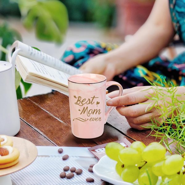 Best Mom Ever Mug, Birthday Mother’s Day Christmas Gifts for Mom Mother from Daughter Son, 14 OZ Pink with Gift Box