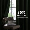 PONY DANCE Olive Green Velvet Blackout Curtains 84 Inches Long for Bedroom, Luxury Window Drapes for Living Room, Thermal Insulated Black Out Grommet Velvet Curtains, 2 Panels Set, 52" W x 84" L