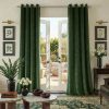 NICETOWN Olive Green Velvet Curtains 84 Inch Long for Bedroom, Luxury Super Soft Grommet Thermal Insulated Room Darkening Blackout Window Drapes for Living Room, 52 Inch Wide, 2 Panels