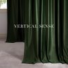 NICETOWN Olive Green Velvet Curtains 84 Inch Long for Bedroom, Luxury Super Soft Grommet Thermal Insulated Room Darkening Blackout Window Drapes for Living Room, 52 Inch Wide, 2 Panels
