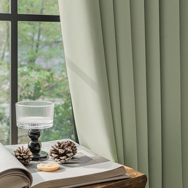 FMFUNCTEX 100% Blackout Sage Green Curtains 84 Inches for Bedroom, 2 Panels | Black out Drapes, Thermal Insulated Noise Reducing, Rod Pocket, Room Darkening, Window Curtain, for Living Room ,Back Tab