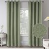 Sage Green 100% Balckout Linen Curtains for Bedroom -2 Panels 84 Inch Length Full Light Blocking Thermal Insulated Solid Grommet Window Curtain Drapes for Living Room,W 52 x L84 Inches Long