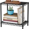 SINGAYE Bookshelf Shelves Bookcase Shelf 2 Tier Wire Shelving Adjustable | Small Home Storage Organizer Metal Free Standing Display Shelf for Bedroom Living Room Office Pantry Study Room