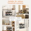 Sevenblue 3-Pack 2-Tier Under Sink Organizers with Sliding Drawers | Multi-use kitchen & bathroom storage, 12.8 inch black cabinet organizer, space-saving sliding drawer design.