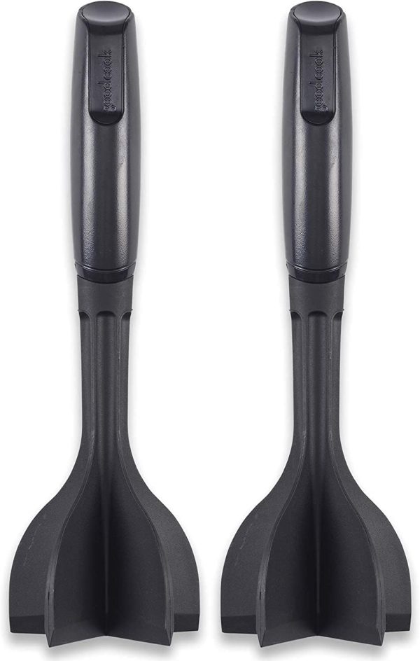 GoodCook Heat-Resistant Nylon Ground Meat Choppers with 5-Blade Heads, Ground Beef and Turkey Mixers and Choppers, Set of 2, Black