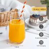 Drinking Glasses Set of 6, 16oz Crystal Clear Water Glasses Set
