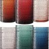 Khen Plastic Hobnail Drinking Highball Glasses Set of 6 Neutral Tones Cups 14oz, Shatterproof & Unbreakable Acrylic Beaded Design, BPA-Free, Dishwasher Safe Indoor/Outdoor Drinkware Water, Cocktails