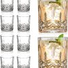 Gencywe Crystal Whiskey Glasses Set of 8(Buy 6, get 2 Free), 11 OZ Old Fashioned Whiskey Glasses, Bourbon Cocktail Rocks Glasses, Clear Bar Glasses for Drinking Scotch Vodka Tequila Rum Gift for Men