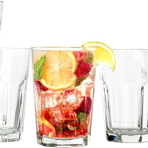 Vikko Drinking Glasses, 11.5 Ounce Glass Cups, Durable Glasses Drinking Set of 6, Stackable Water Glasses, Highball Glasses, Heavy Base Tumblers & Water Glasses, Dishwasher Safe Cups for Kitchen