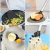 KLAQQED 5Pcs Silicone Spatula Heat Resistant Long Large Spatulas Set for Nonstick Cookware, Rubber Pancake Fish Turner Spatula for Kitchen Use Silicone Cooking Kitchen Utensils Set Black