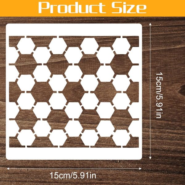 Molain 16 Pcs Geometric Stencils, Reusable Texture Painting Stencils for Crafts, Layering Templates for Wood, Wall, Furniture, Fabric, Canvas Decor