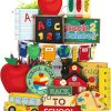 19 Pcs Back to School Decorations Back to School Tiered Tray Decor Fun Appreciation Wood Signs Decorative Book Bus Table Centerpiece Decorations Farmhouse Sign for First Day of Party Decor