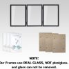 WUTL 3 Picture Frame Triple Collage 5x7 Frames with Real Glass Black | Trifold Photo Frame, Hinged Foldable, Crystal Clear Real Glass