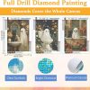 DAZZLEDOTS 3 Pack Halloween Diamond Art Kits Ghost Round Diamond Painting | Ghost 5D DIY Full Drill Round Gem Art for Adults Brginners, Diamond Dots for Home Wall Decor Gifts 12x16inch