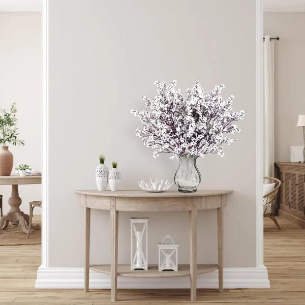 CTEZ515CT_2 Sggvecsy 15 Pcs Babys Breath Artificial Flowers Gypsophila Bouquets Bulk Real Touch Fake Silk Flowers for Home Wedding DIY Floral Arrangement Kitchen Table Centerpiece Festival Decoration (White)