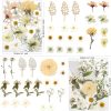LUXEEASE 80P White Pink Dried Pressed Flowers | Ivory white palette, fits any project, blush butter hints, for wedding resin jewelry scrapbook frame decor, tweezers included