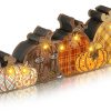 Yousoontic Fall Pumpkin Decor Table Centerpieces Halloween Wooden Pumpkin Sign Decorations with LED Lights 3D Block Autumn Harvest Farmhouse Fall Thanksgiving Decor for Home Mantel Desk Office Party