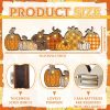 Yousoontic Fall Pumpkin Decor Table Centerpieces Halloween Wooden Pumpkin Sign Decorations with LED Lights 3D Block Autumn Harvest Farmhouse Fall Thanksgiving Decor for Home Mantel Desk Office Party