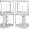 Baby Boxes with 4 PCS Letters for Baby Shower White Clear Balloon Box Blocks Gender Reveal Decorations and Birthday Party (White)